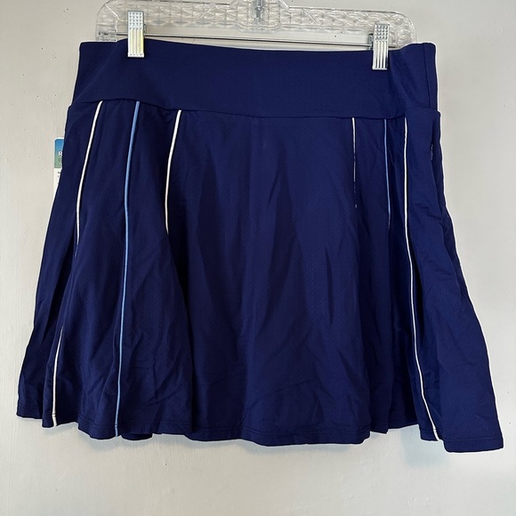 Gottex G Lifestyle UPF 50 Navy Skort with White Contrast Piping Size Large - Picture 4 of 6